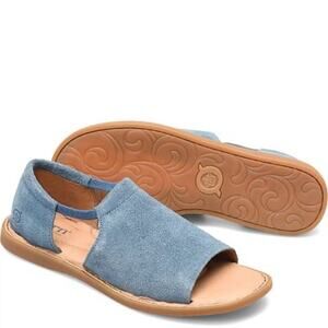 Born Cove Modern Final Jean Suede Flat Sandals Women's Size 8M Open Toe